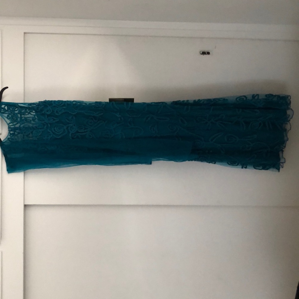 Teal beaded dress
